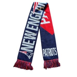 New England Patriots NFL • Reversible Knit Long Scarf with Fringe